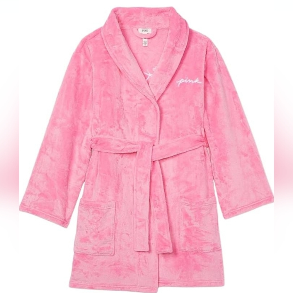 New Victoria's Secret Pink Fluffy Robe Color Pink Size XL/XX-Large